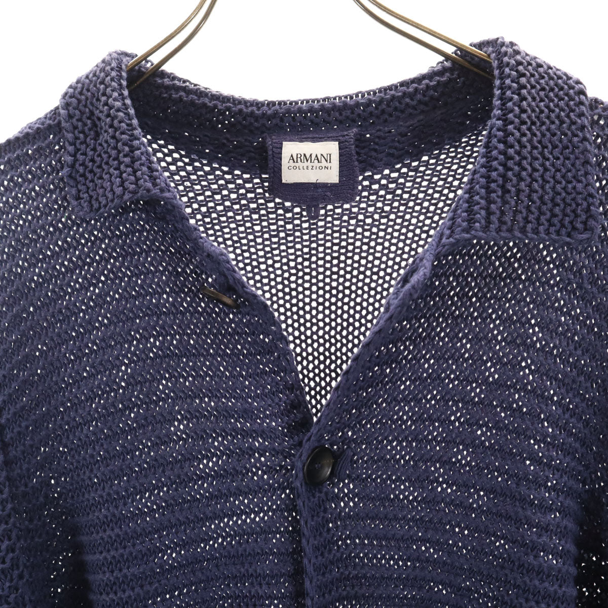 ARMANI COLLEZIONI Linen Long Sleeve Cardigan Navy Size 50