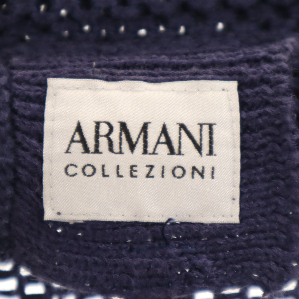 ARMANI COLLEZIONI Linen Long Sleeve Cardigan Navy Size 50