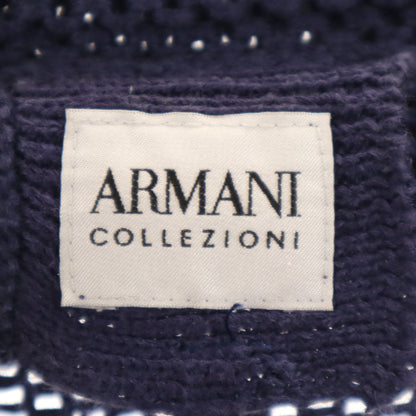 ARMANI COLLEZIONI Linen Long Sleeve Cardigan Navy Size 50