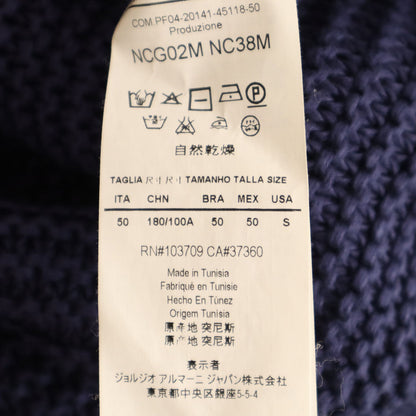 ARMANI COLLEZIONI Linen Long Sleeve Cardigan Navy Size 50