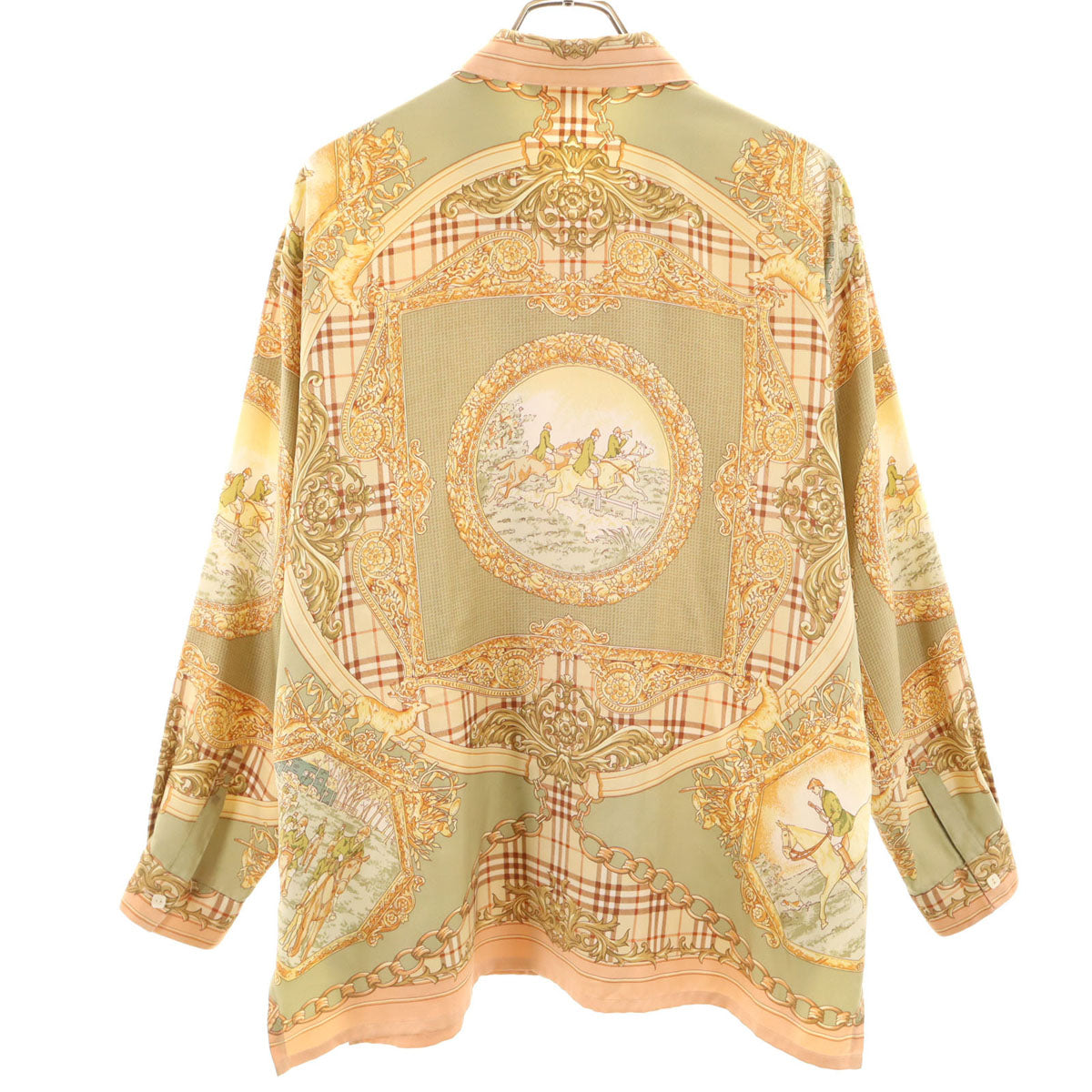 Burberrys 90s Vintage All-Over Print Sleeve Shirt Size JP 15