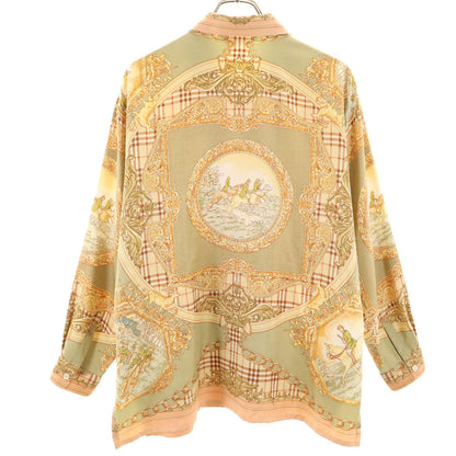 Burberrys 90s Vintage All-Over Print Sleeve Shirt Size JP 15