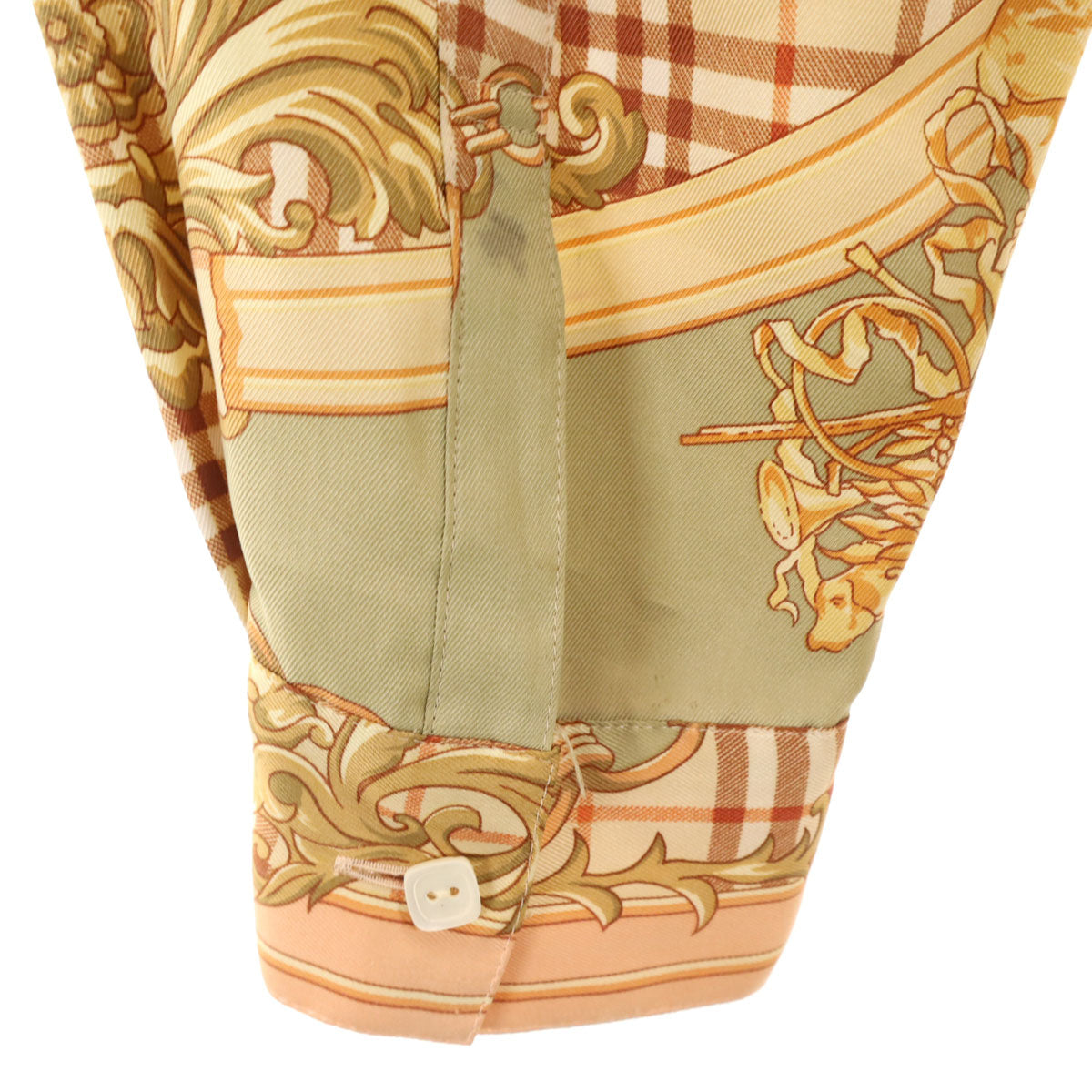 Burberrys 90s Vintage All-Over Print Sleeve Shirt Size JP 15