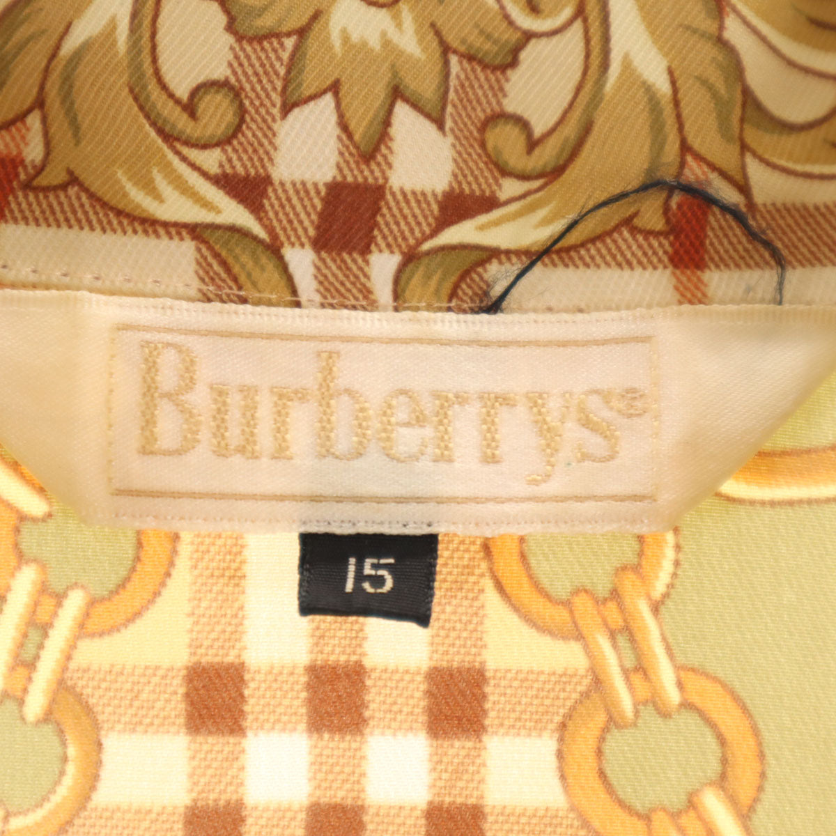 Burberrys 90s Vintage All-Over Print Sleeve Shirt Size JP 15