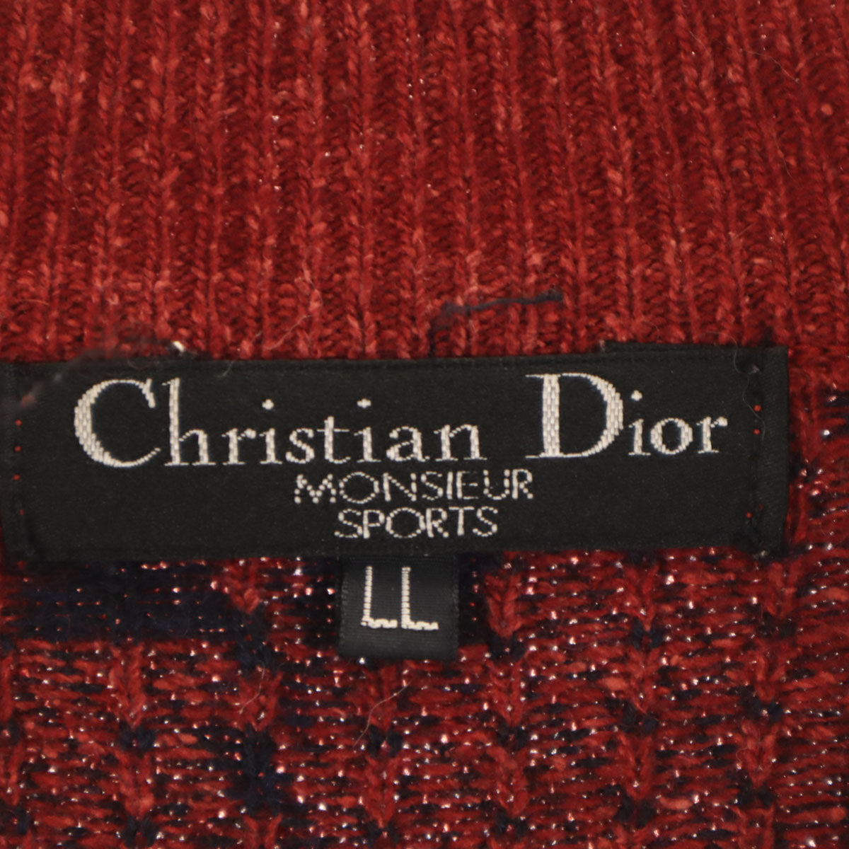 Christian Dior MONSIEUR SPORTS Patterned Sweater Red Size LL