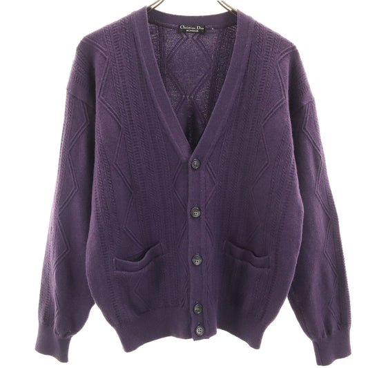 Christian Dior MONSIEUR 90s Patterned V-Neck Cardigan Size L