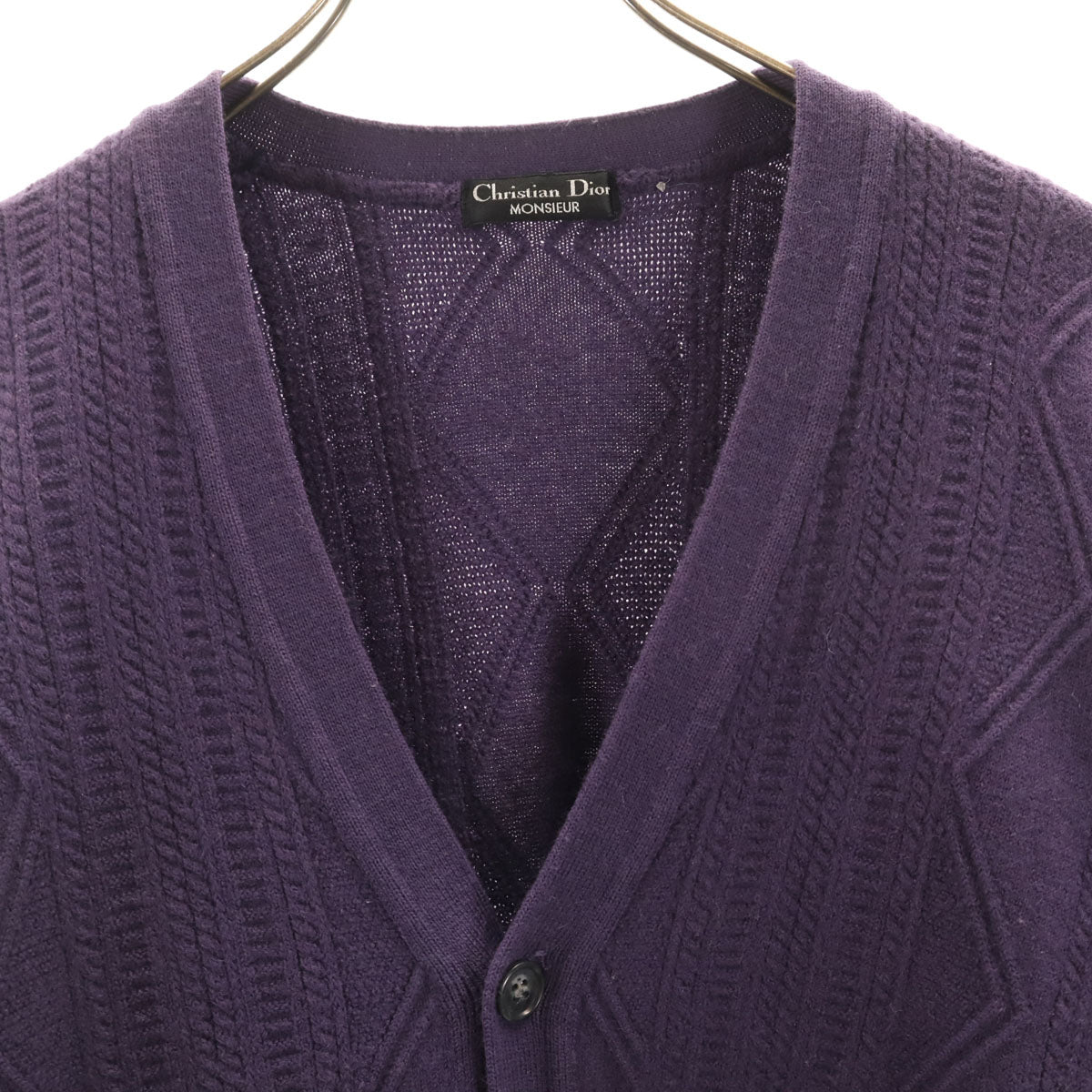 Christian Dior MONSIEUR 90s Patterned V-Neck Cardigan Size L