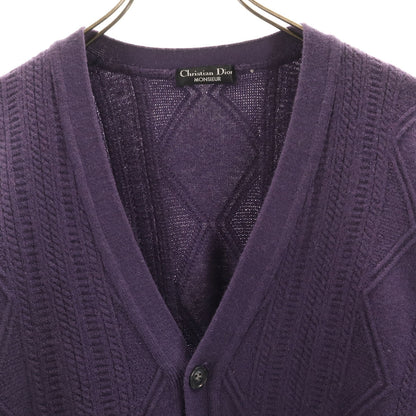 Christian Dior MONSIEUR 90s Patterned V-Neck Cardigan Size L