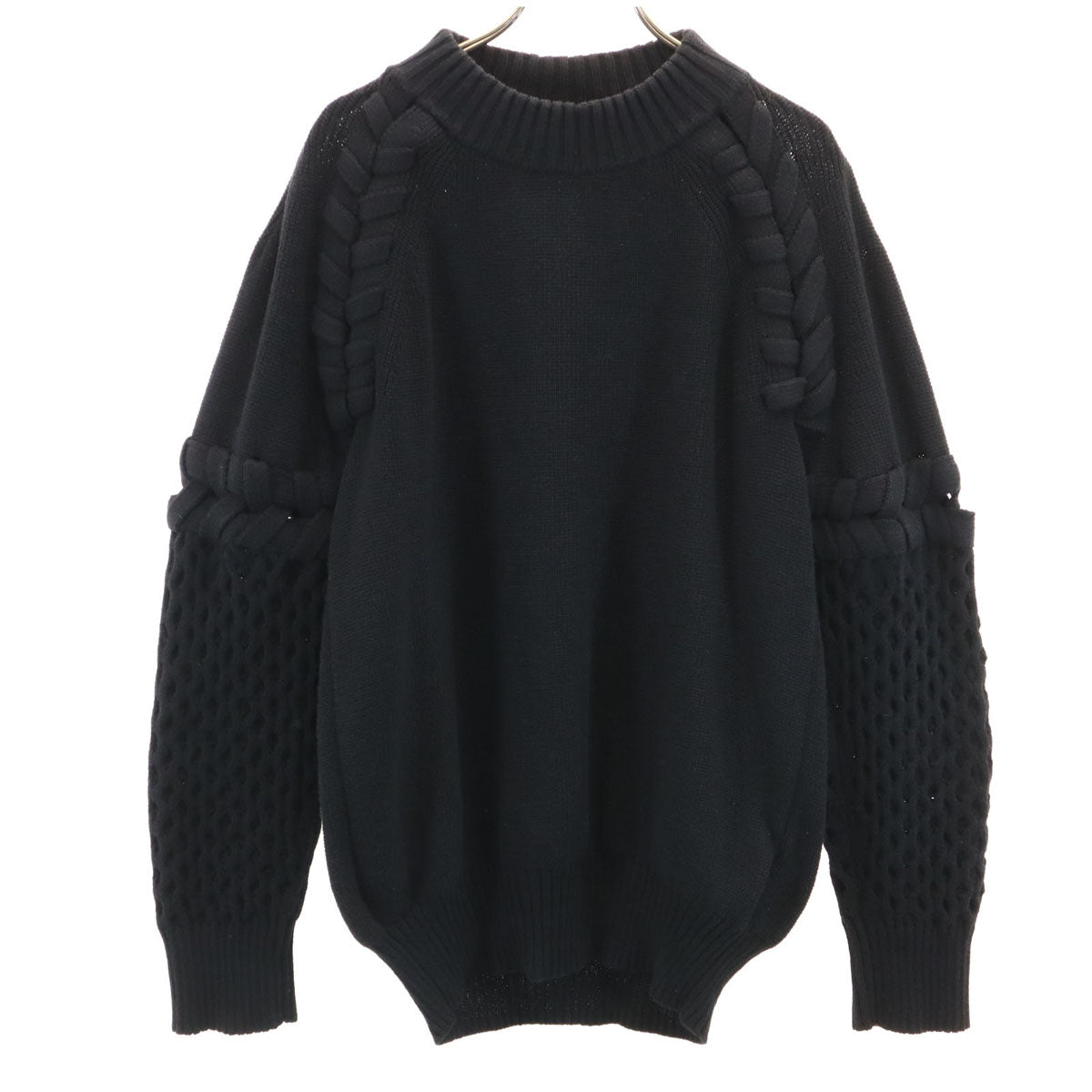 Sacai Long Sleeve Design Knit Sweater Black Size 2