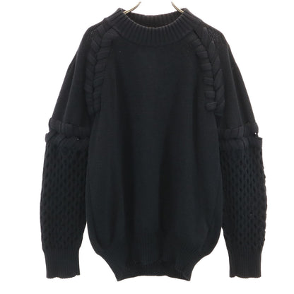 Sacai Long Sleeve Design Knit Sweater Black Size 2