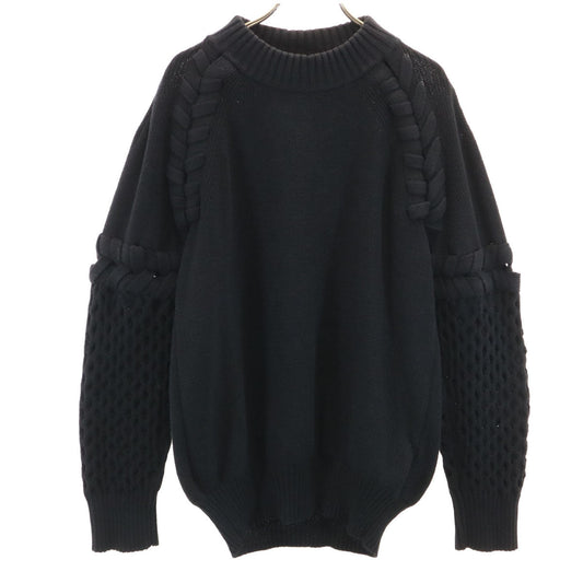 Sacai Long Sleeve Design Knit Sweater Black Size 2