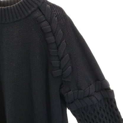 Sacai Long Sleeve Design Knit Sweater Black Size 2