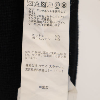 Sacai Long Sleeve Design Knit Sweater Black Size 2
