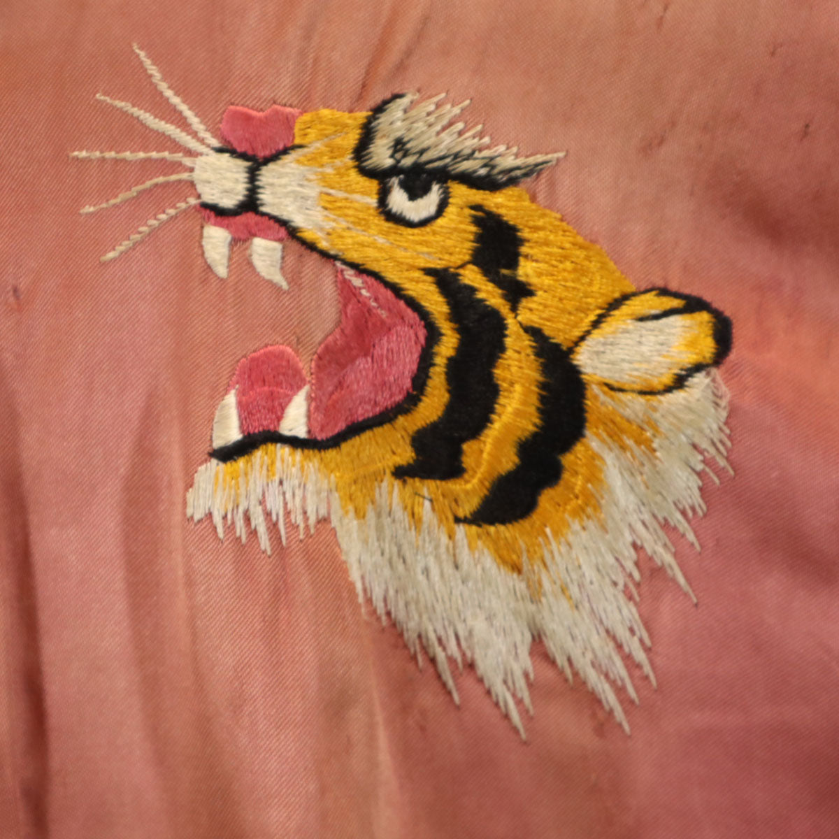 Souvenir Jacket 50s Japan Map Tiger Jacket Navy