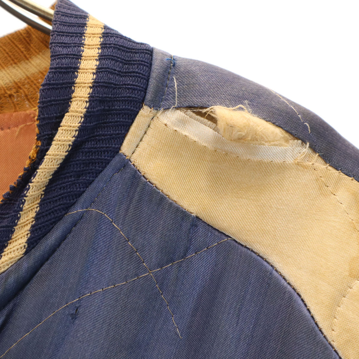 Souvenir Jacket 50s Japan Map Tiger Jacket Navy