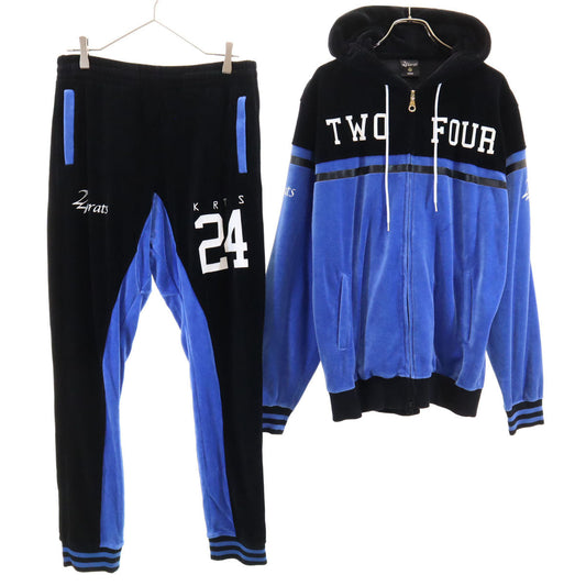 KARATS Blue Velour Zip Hoodie Size M
