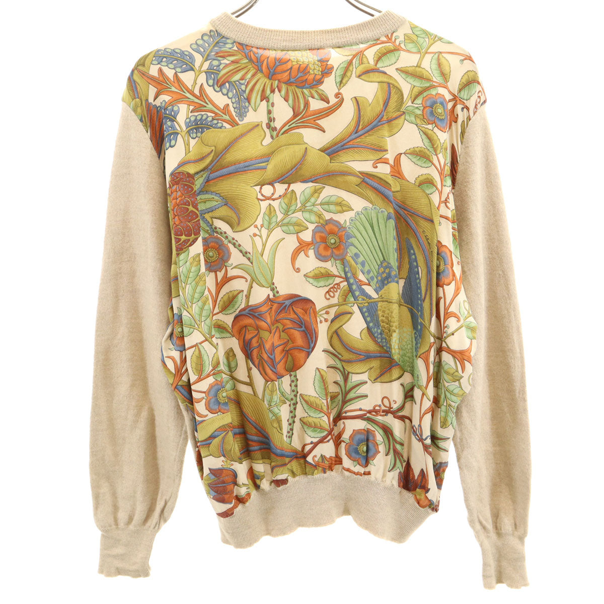 Salvatore Ferragamo 90s Floral Silk Sweater Beige Size L