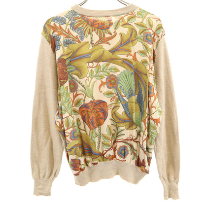 Salvatore Ferragamo 90s Floral Silk Sweater Beige Size L
