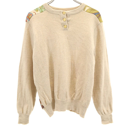 Salvatore Ferragamo 90s Floral Silk Sweater Beige Size L