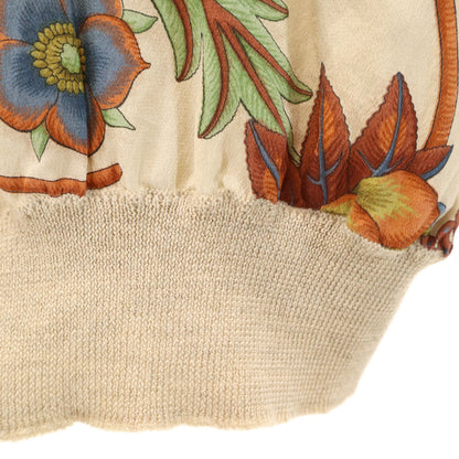 Salvatore Ferragamo 90s Floral Silk Sweater Beige Size L