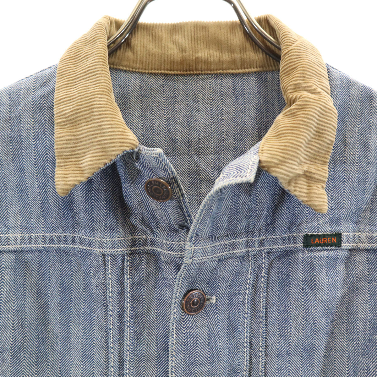 RALPH LAUREN 80s Vintage Herringbone Jacket Navy Size 10