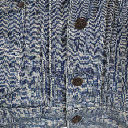 RALPH LAUREN 80s Vintage Herringbone Jacket Navy Size 10