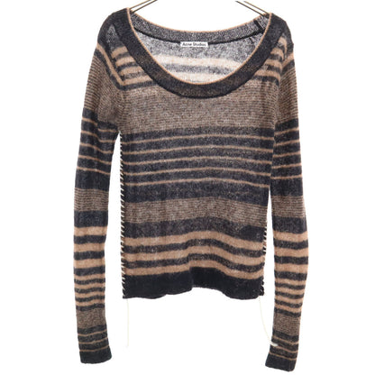 ACNE STUDIOS Striped Long Sleeve Knit Sweater Brown Size XS