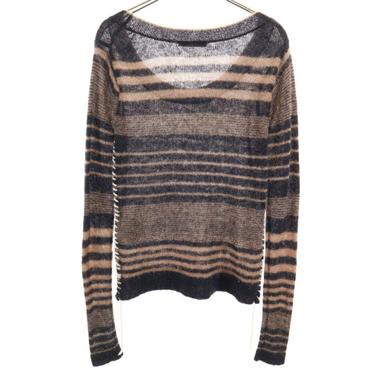 ACNE STUDIOS Striped Long Sleeve Knit Sweater Brown Size XS