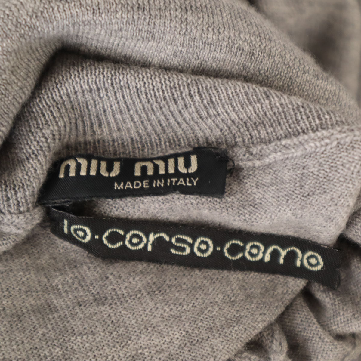 MIUMIU 2006 Italian Long Sleeve Turtleneck Sweater Gray Size M