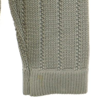 HERMES Italian Half-Zip Knit Sweater Green Size L