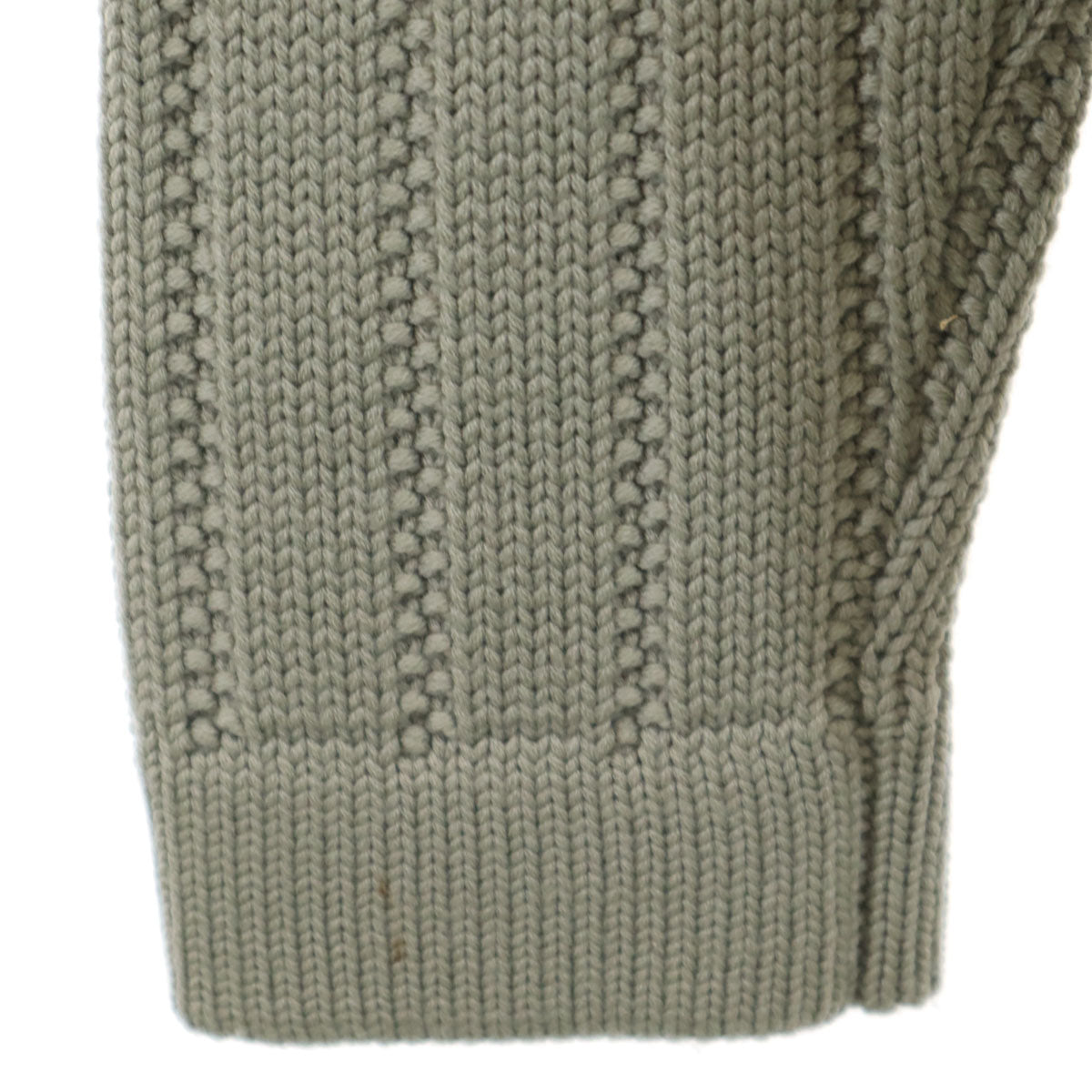 HERMES Italian Half-Zip Knit Sweater Green Size L
