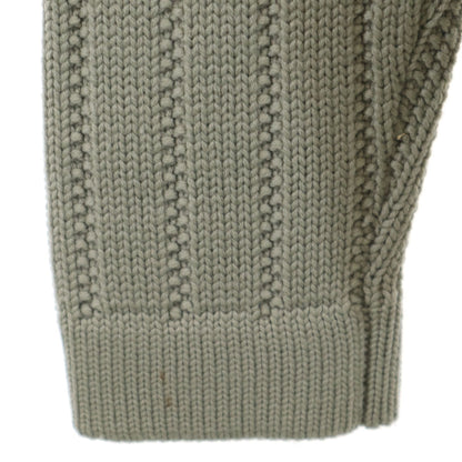 HERMES Italian Half-Zip Knit Sweater Green Size L