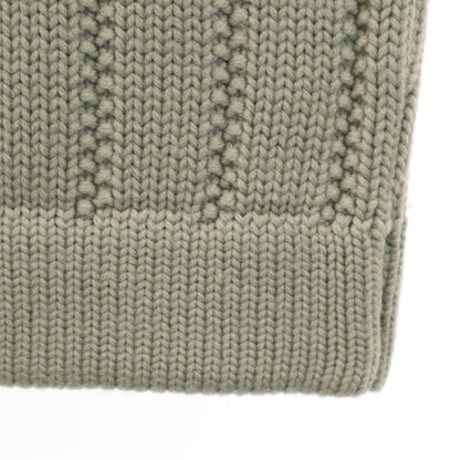 HERMES Italian Half-Zip Knit Sweater Green Size L