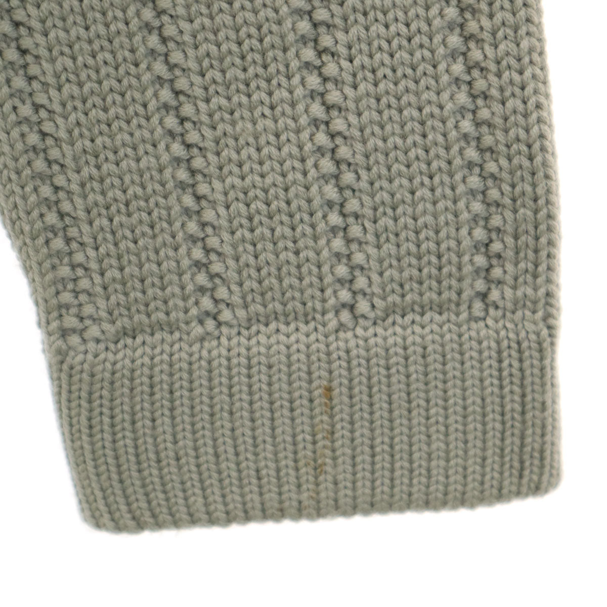 HERMES Italian Half-Zip Knit Sweater Green Size L
