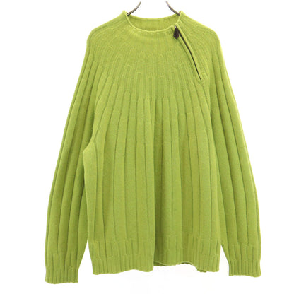 HERMES Cashmere Long Sleeve Half Zip Sweater Green Size XXL