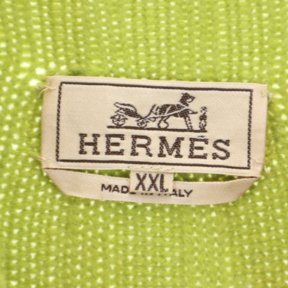 HERMES Cashmere Long Sleeve Half Zip Sweater Green Size XXL