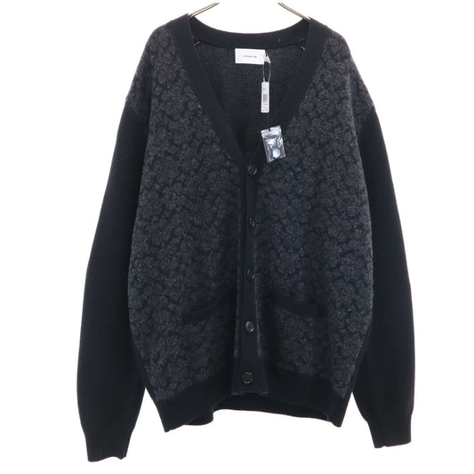 COACH V-Neck Knit Cardigan Black Size L