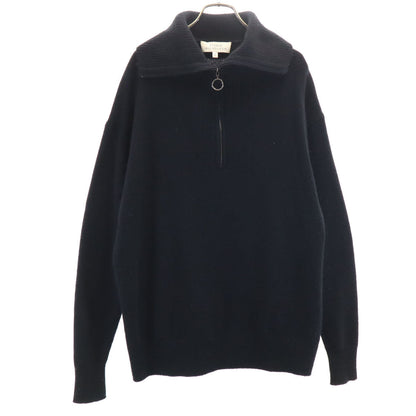 STUDIO NICHOLSON Half-Zip Sweater Black