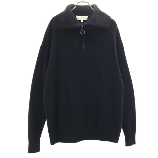STUDIO NICHOLSON Half-Zip Sweater Black