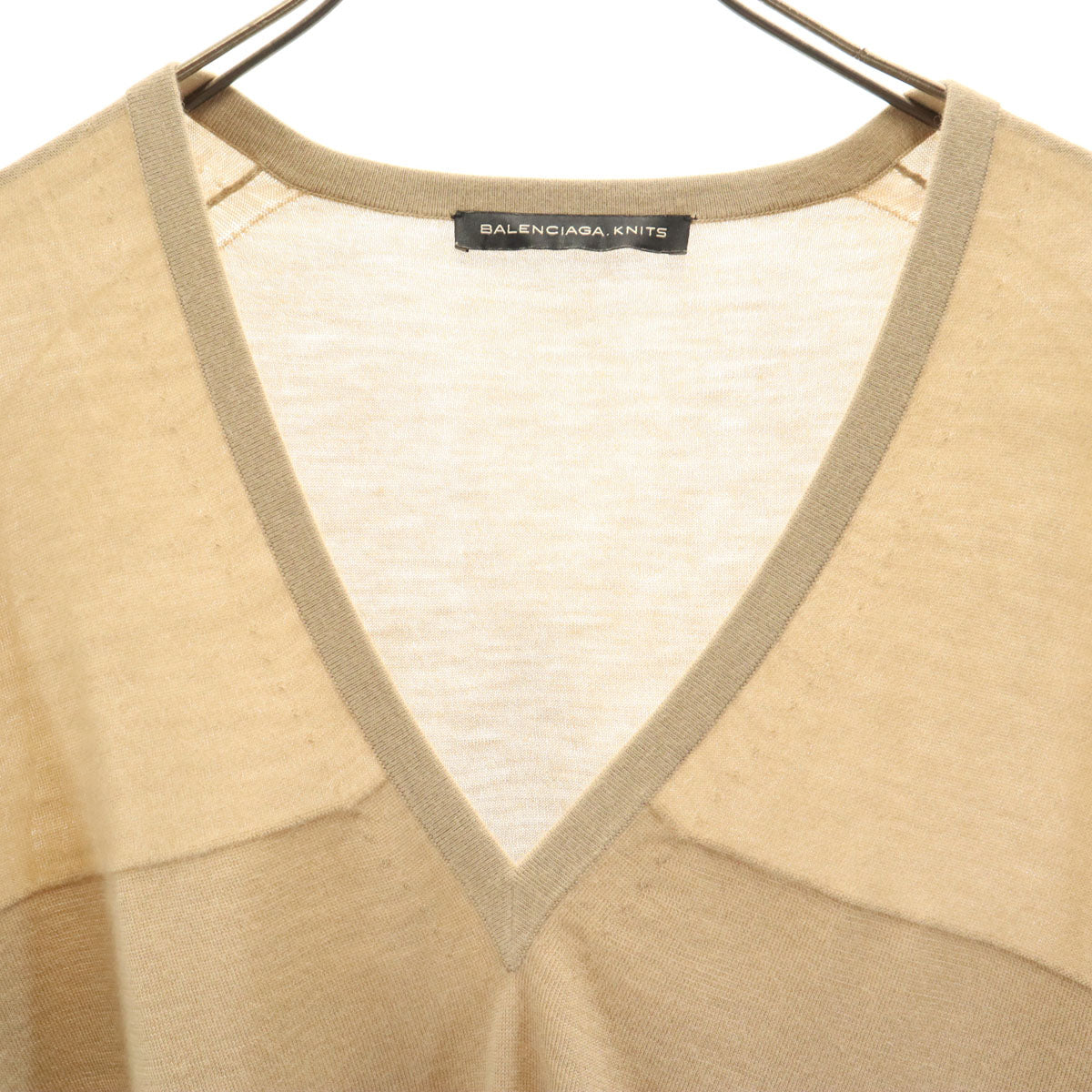 BALENCIAGA V-Neck Sweater Beige Size 38