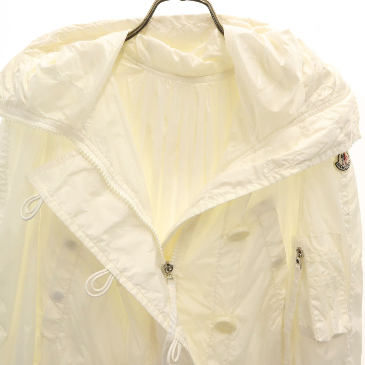 MONCLER Sacai SORA GIUBBOTTO Hooded Down Coat Ivory