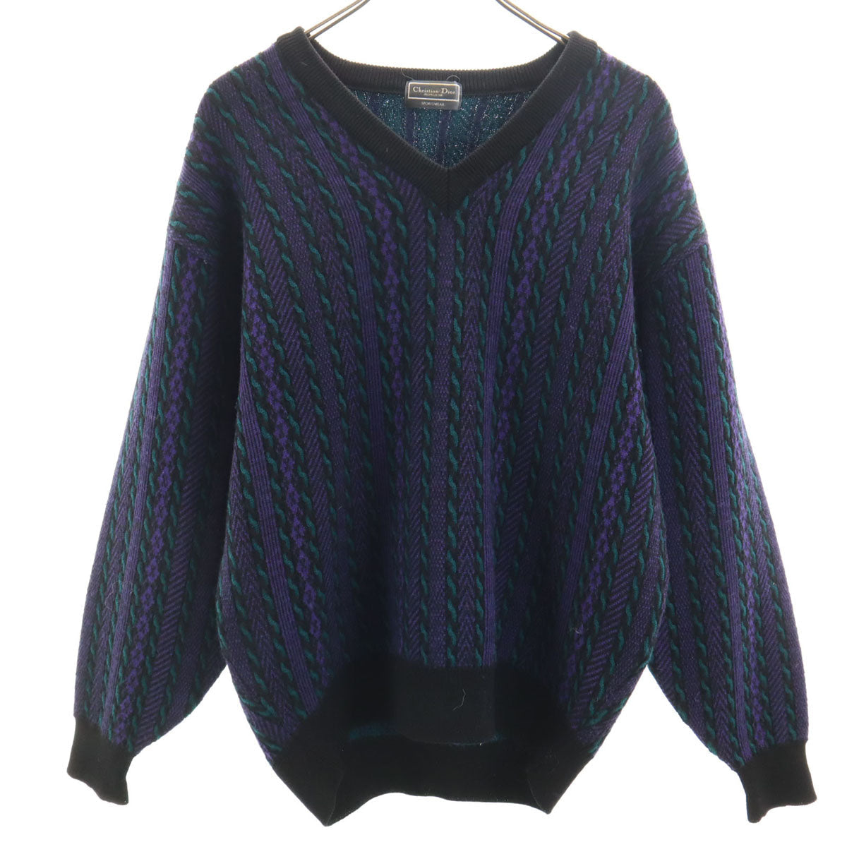 Christian Dior MONSIEUR 90s Stripe Sweater Purple Size L
