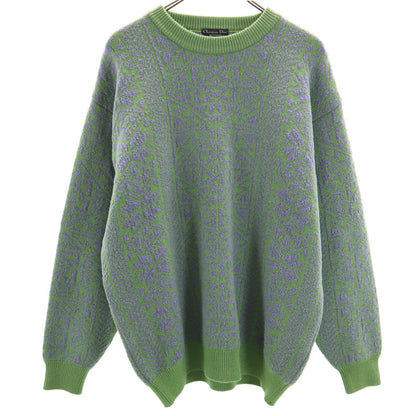 Christian Dior MONSIEUR 90s Long Sleeve Pattern Sweater Green Size L