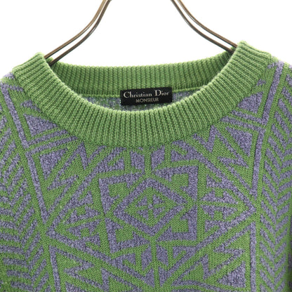 Christian Dior MONSIEUR 90s Long Sleeve Pattern Sweater Green Size L