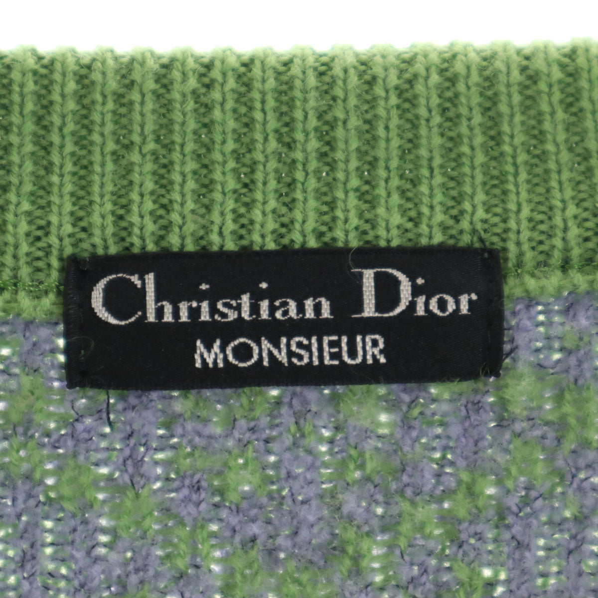 Christian Dior MONSIEUR 90s Long Sleeve Pattern Sweater Green Size L