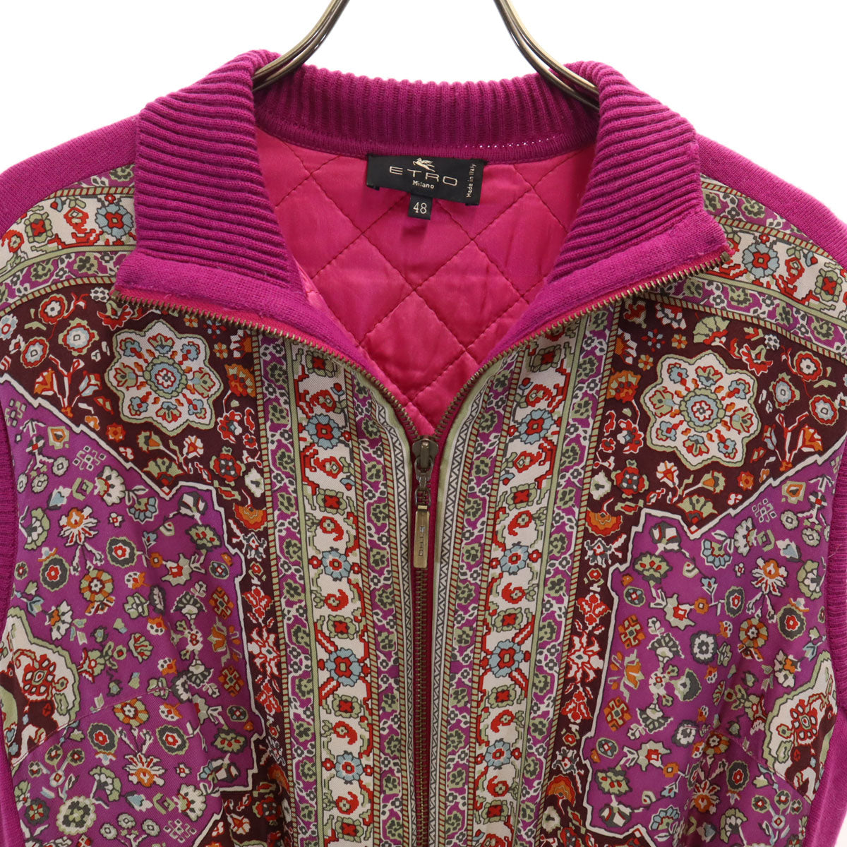 ETRO Floral Padded Vest Magenta Size 48