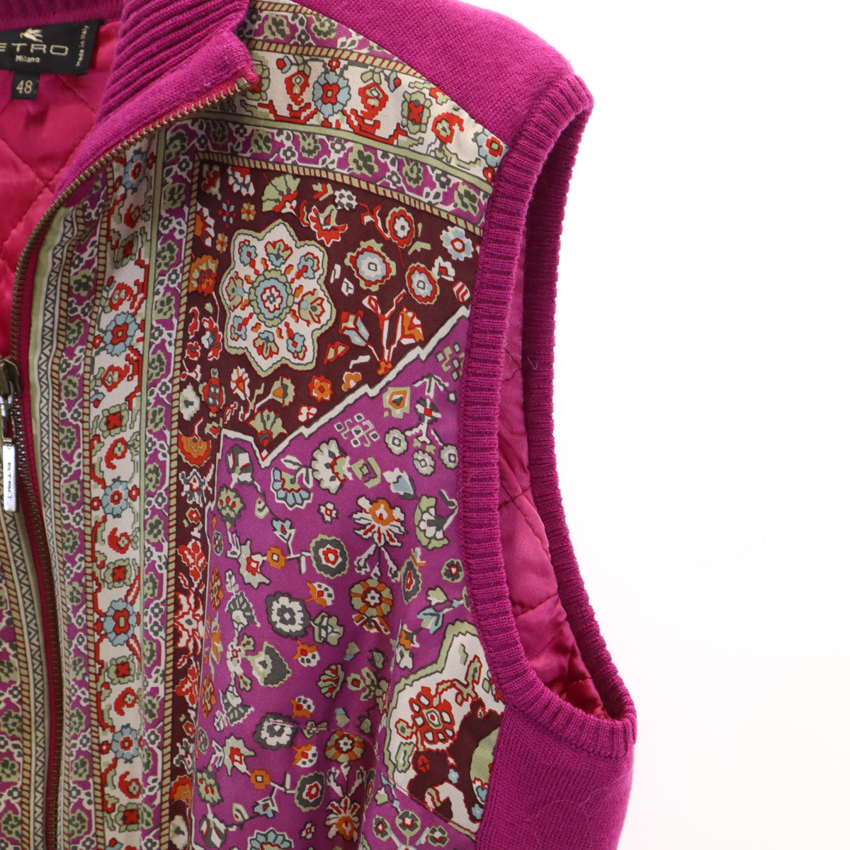 ETRO Floral Padded Vest Magenta Size 48