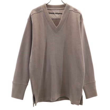 ISSEY MIYAKE Vintage V-Neck Sweater Gray Brown Size JP 9