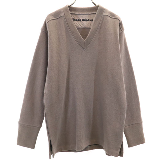 ISSEY MIYAKE Vintage V-Neck Sweater Gray Brown Size JP 9