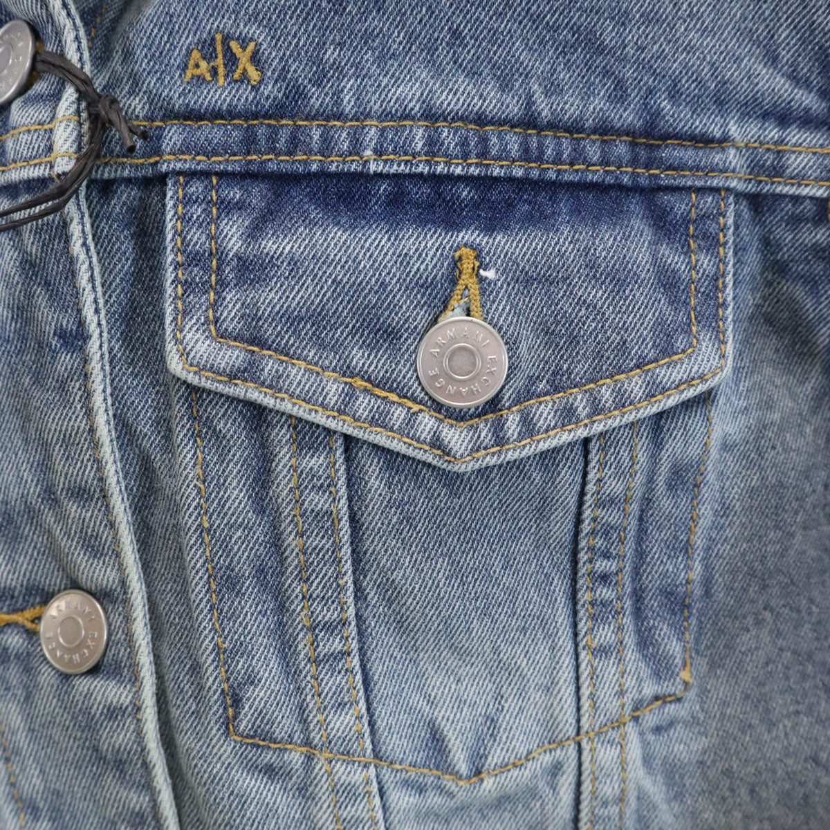 ARMANI EXCHANGE Washed Blue Denim Jacket Size XS